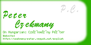 peter czekmany business card